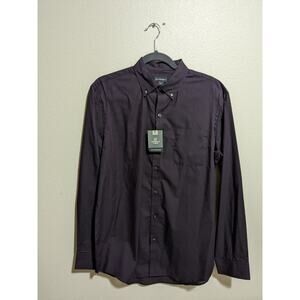 VAN HEUSEN Dress Shirt Size M Wrinkle Free Long Sleeve Purple Iridescent 15 1/2